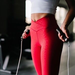 8-10 Zyia Red Leopard 7/8 Light n Tight